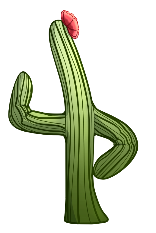 Saguaro cactus in 'informative' pose